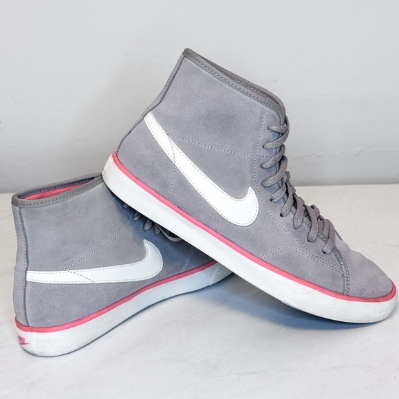 Nike Shoes - NIKE Retro Primo Court Mid Gray /Orange Suede